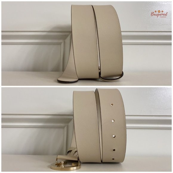 Authentic Gucci Vintage Cream Leather Gold G Logo Buckle Belt Size 95/38 - Picture 8 of 14